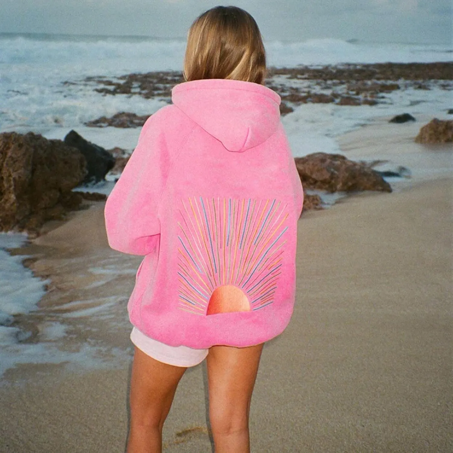 Preppy Embroidery Butterfly Letter Hoodies for Teen Girls Cute Y2k Oversized Graphic Pullover Sweatshirt Top