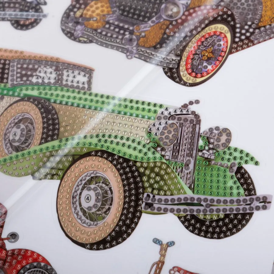 "Transportation" Crystal Art Wall Stickers set of 4
