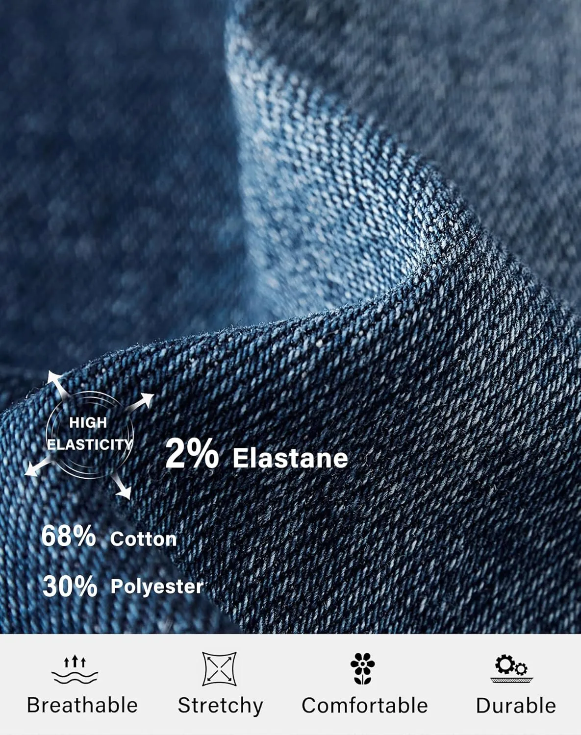 roswear Womens Casual Distressed High Waisted Denim Pants Stretch Baggy Loose Wide Leg Jeans