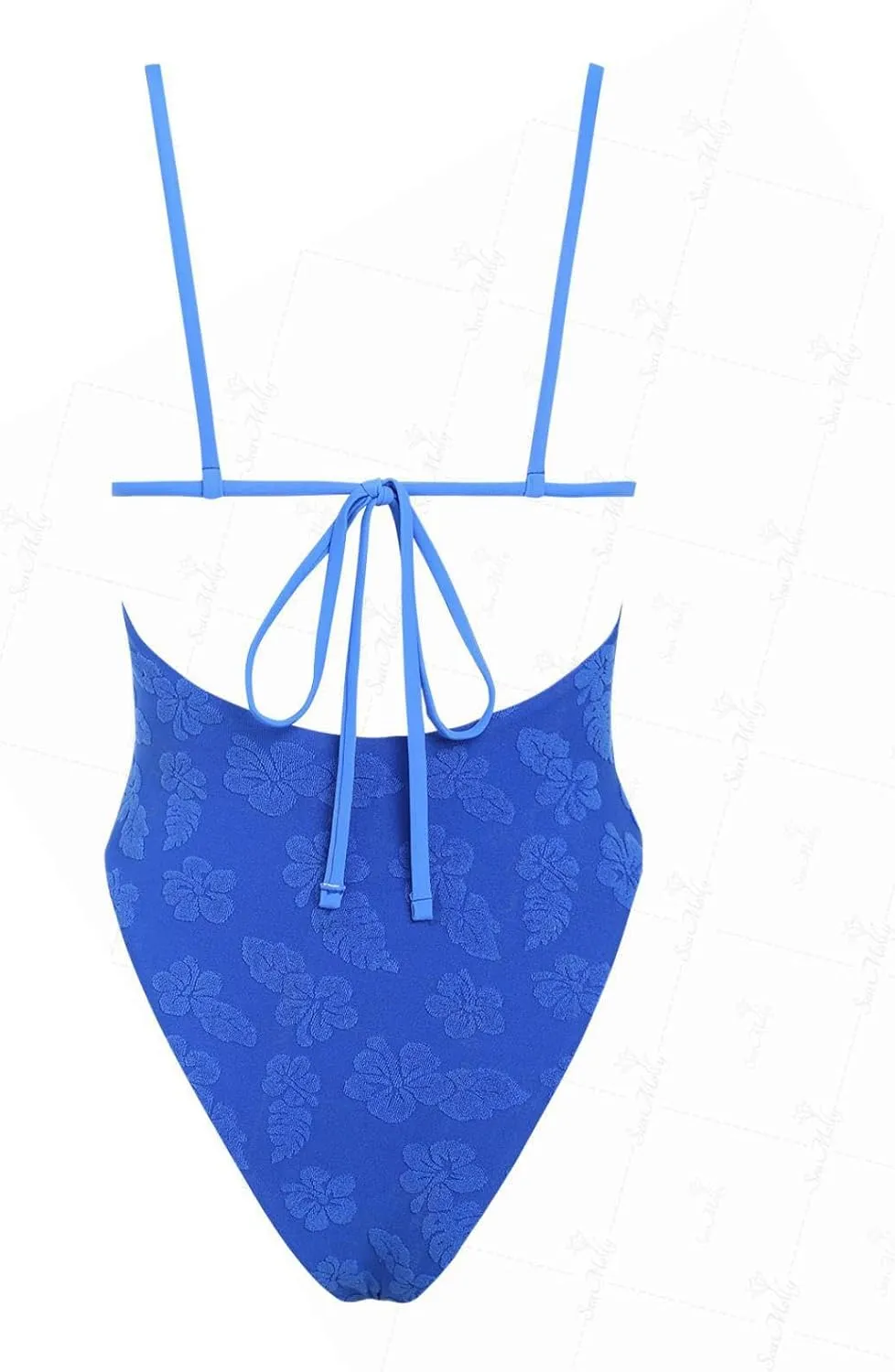seamoly Lurex Tied Back Plunging Neck One-Piece Swimsuit