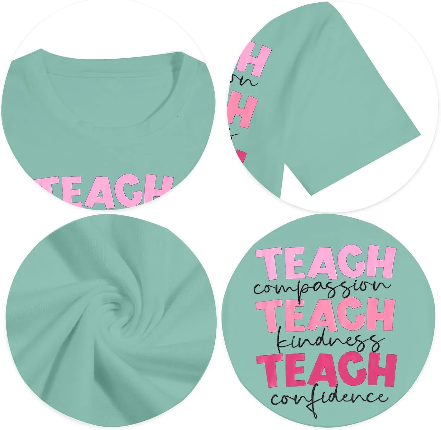 SFHFY Teacher Shirt Women: Teach Tshirt Cute Teacher Life T-Shirt Last Day of School Tee Kindness Vacation Tops