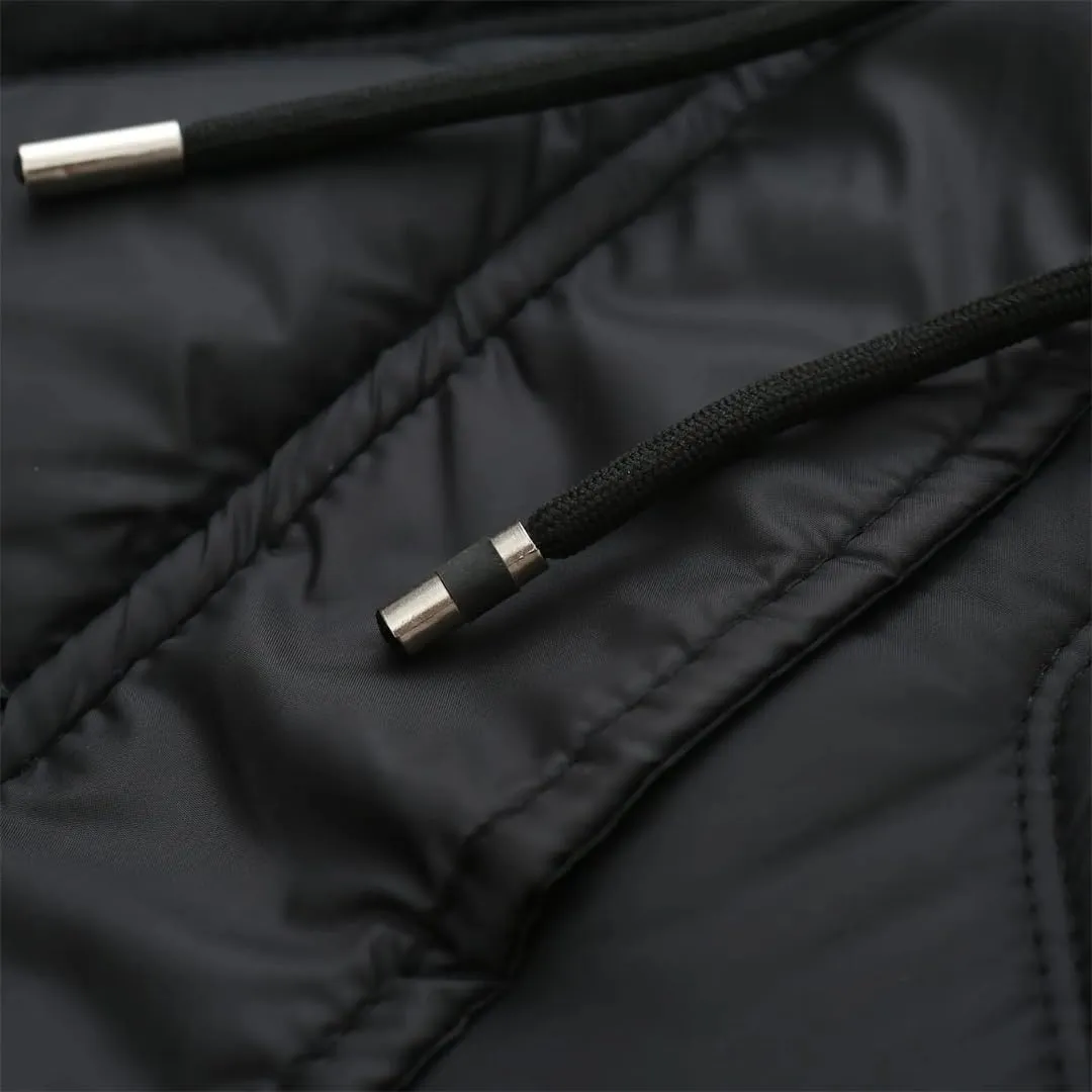 Simple Zipper Pocket Hooded Parkas Women Winter Down Cotton Padded Coat Thermal Wadded Jacket