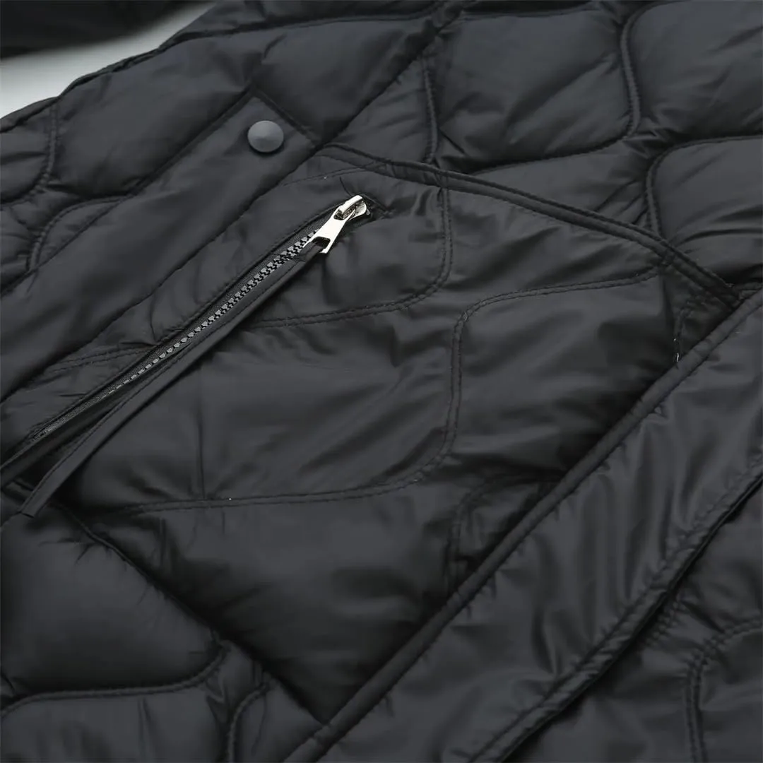 Simple Zipper Pocket Hooded Parkas Women Winter Down Cotton Padded Coat Thermal Wadded Jacket