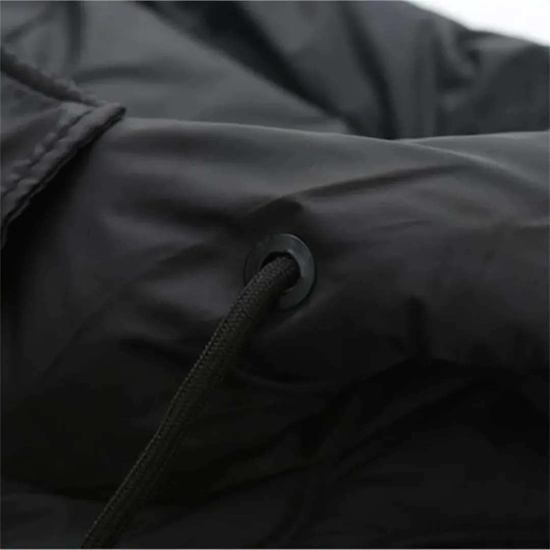 Simple Zipper Pocket Hooded Parkas Women Winter Down Cotton Padded Coat Thermal Wadded Jacket