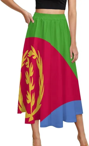 Skirts for Womens France National Flag Summer Comfy Dress Casual High Waist Holiday Long Skirts