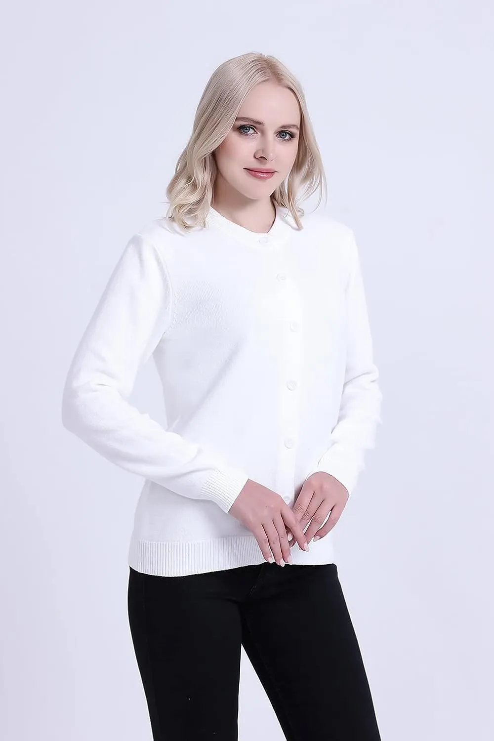 SMILING PINKER Womens Cardigan Sweater Button Down Thick and Soft Mother Grandmother Gift