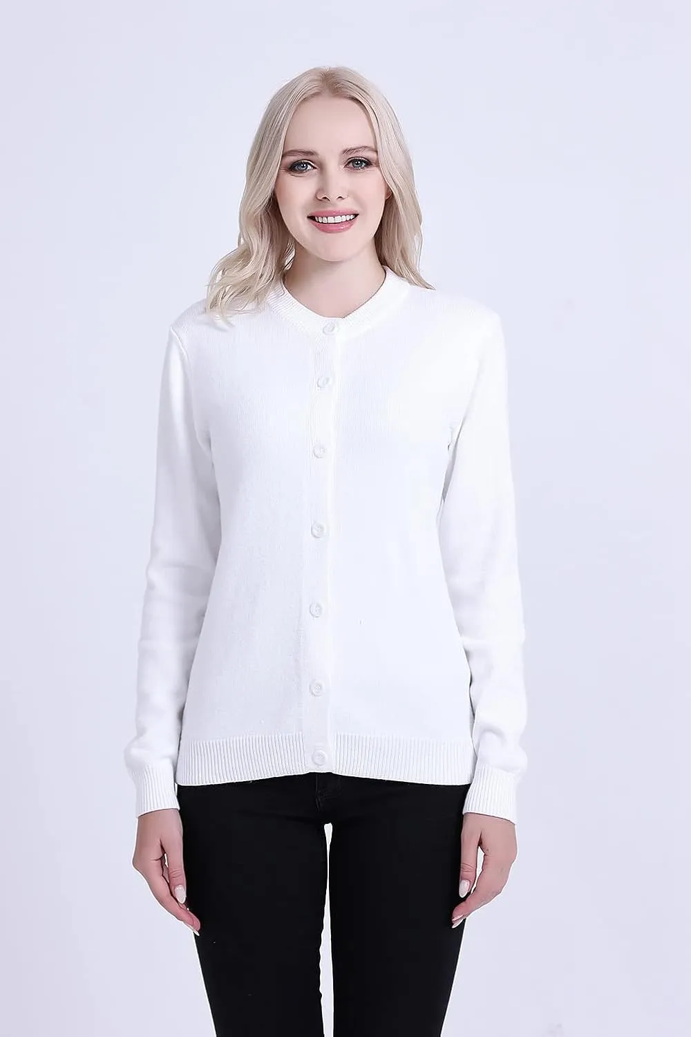 SMILING PINKER Womens Cardigan Sweater Button Down Thick and Soft Mother Grandmother Gift