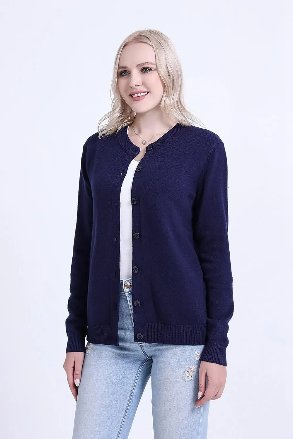 SMILING PINKER Womens Cardigan Sweater Button Down Thick and Soft Mother Grandmother Gift