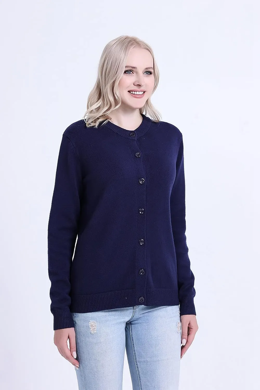 SMILING PINKER Womens Cardigan Sweater Button Down Thick and Soft Mother Grandmother Gift