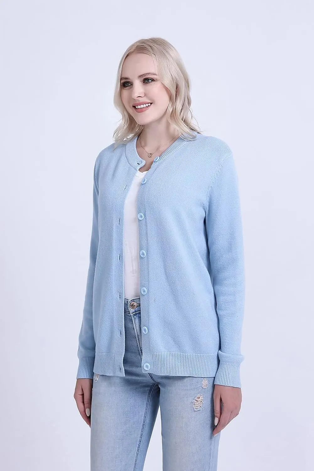 SMILING PINKER Womens Cardigan Sweater Button Down Thick and Soft Mother Grandmother Gift