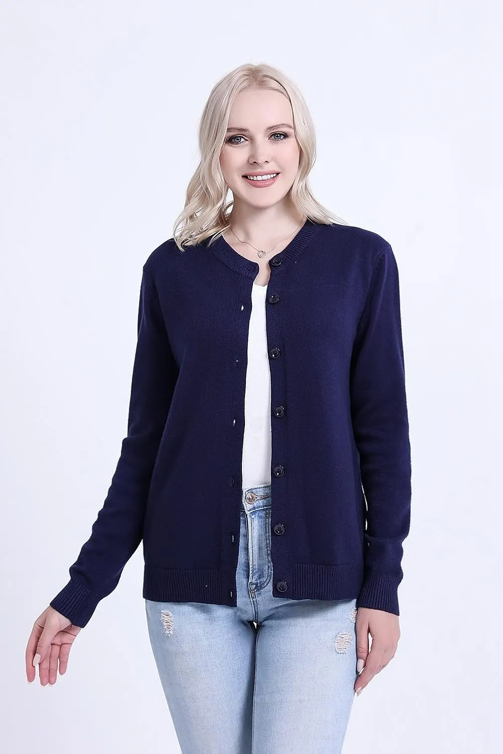 SMILING PINKER Womens Cardigan Sweater Button Down Thick and Soft Mother Grandmother Gift