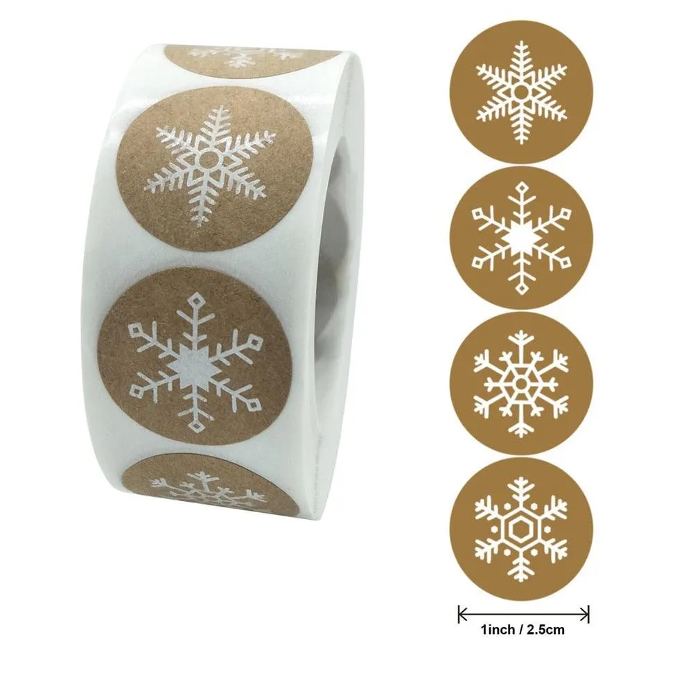 Snowflake Round Stickers