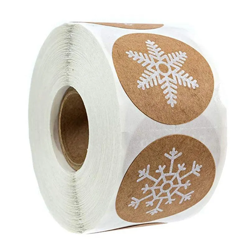 Snowflake Round Stickers
