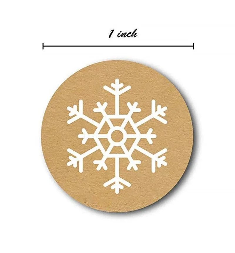 Snowflake Round Stickers