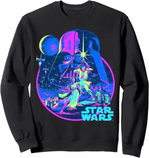 Star Wars Bright Classic Neon Poster Art Graphic Sweatshirt Sweatshirt