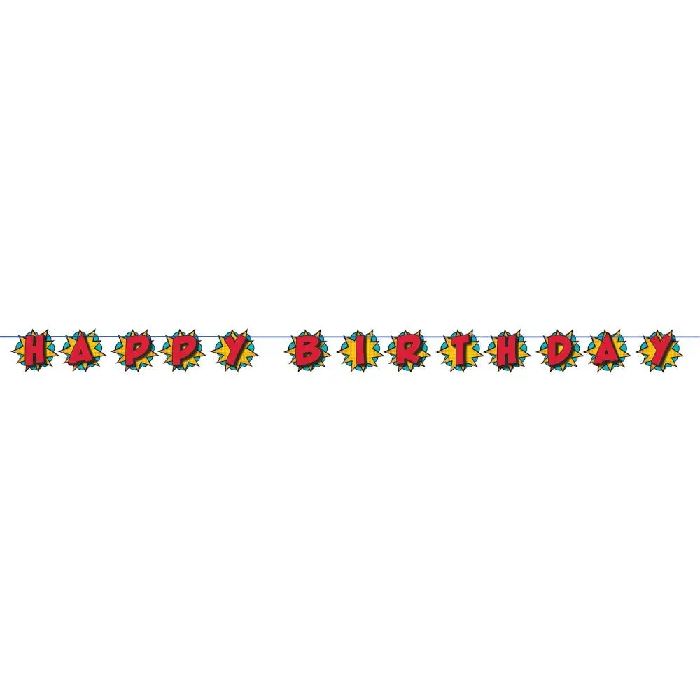 Superhero Party Birthday Banner