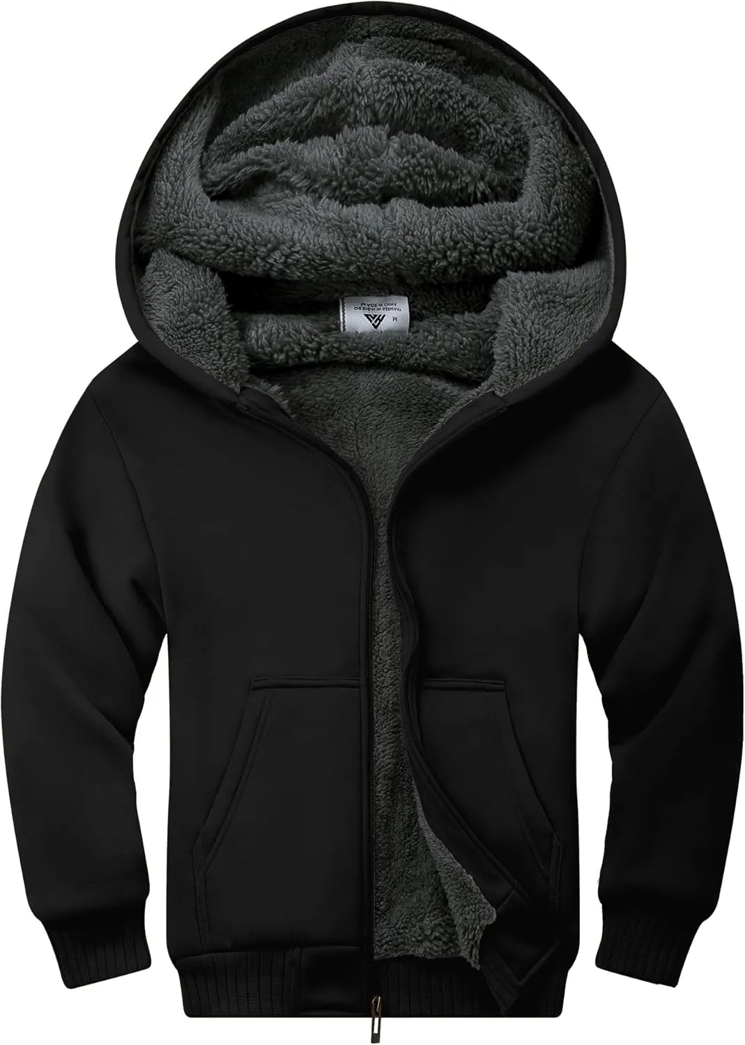 SWISSWELL Kids Fleece Hoodie Full Zip Hooded Sweatshirt Long Sleeve Cozy Jacket for Boys and Girls 6-15 Years Old