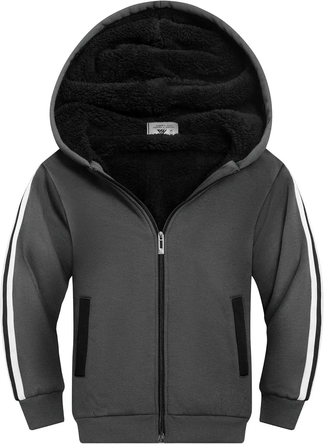 SWISSWELL Kids Fleece Hoodie Full Zip Hooded Sweatshirt Long Sleeve Cozy Jacket for Boys and Girls 6-15 Years Old