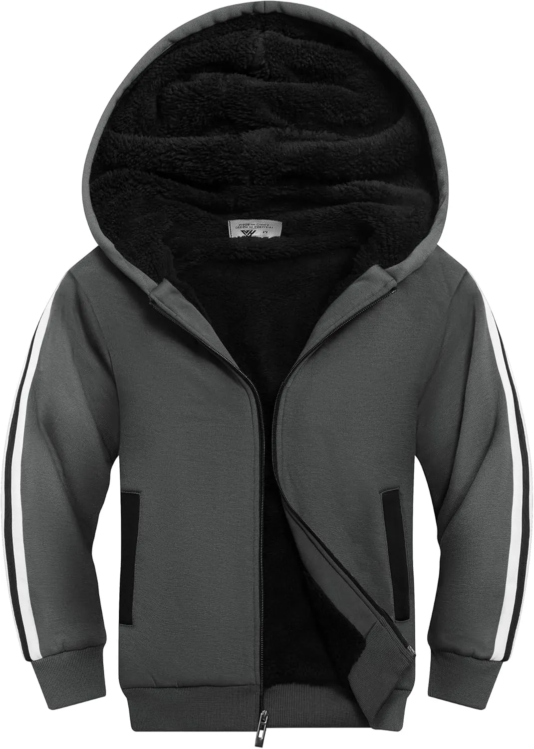 SWISSWELL Kids Fleece Hoodie Full Zip Hooded Sweatshirt Long Sleeve Cozy Jacket for Boys and Girls 6-15 Years Old