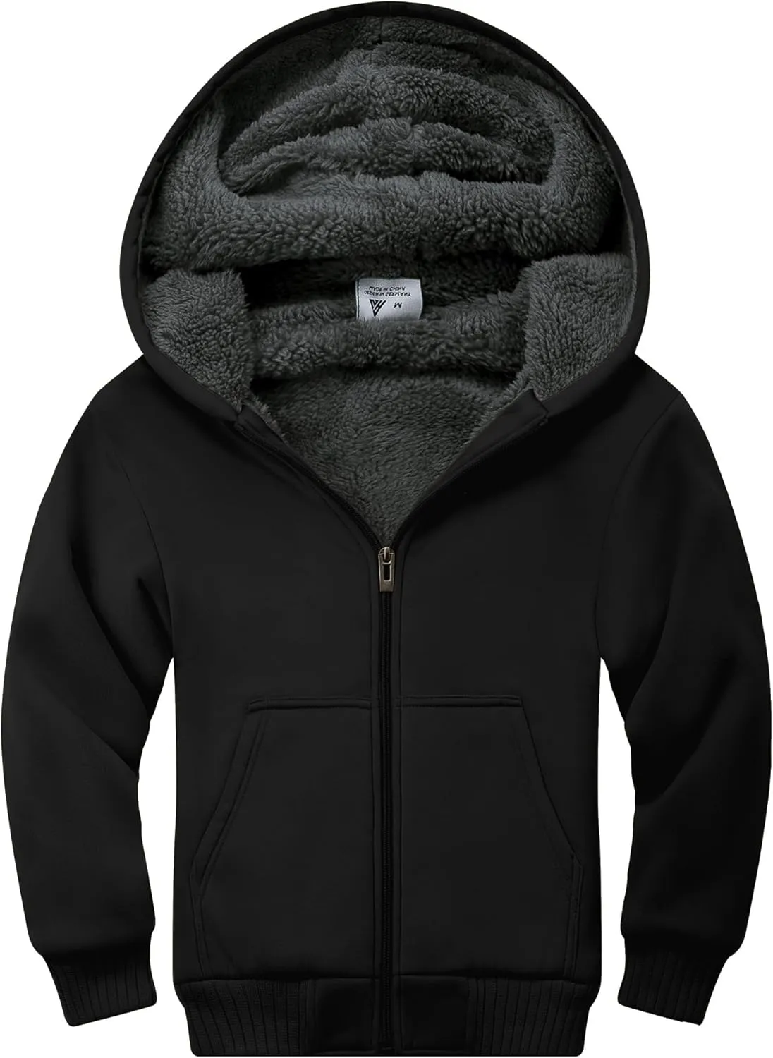 SWISSWELL Kids Fleece Hoodie Full Zip Hooded Sweatshirt Long Sleeve Cozy Jacket for Boys and Girls 6-15 Years Old