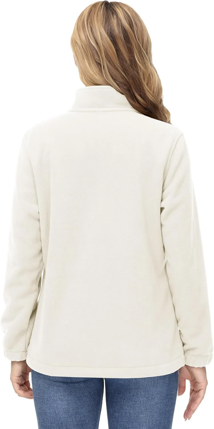 TACVASEN Women's Soft Fleece Jacket Lightweight Full Zip Sweatshirts Coat Casual Winter Warm Sweaters with Pockets