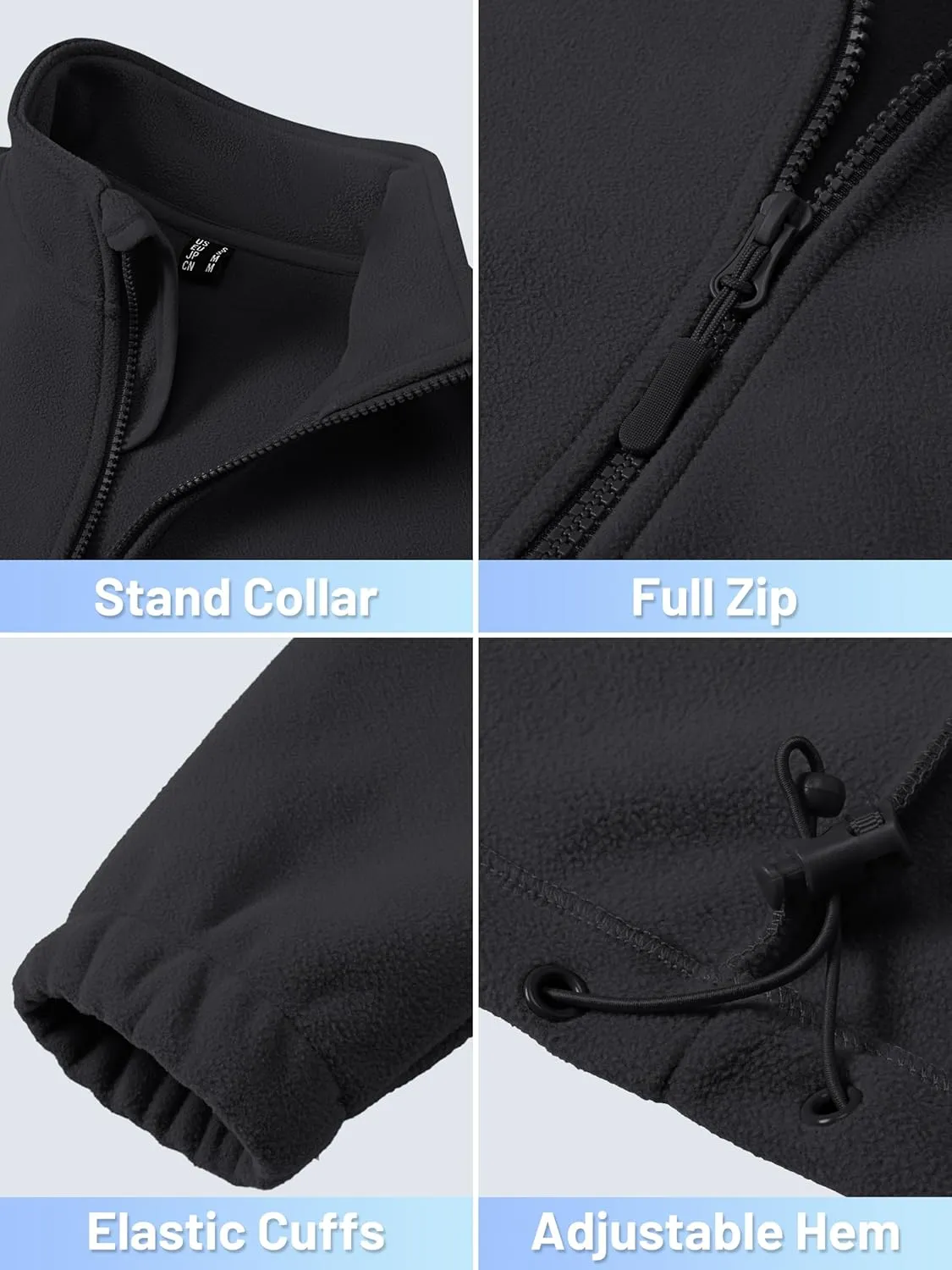 TACVASEN Women's Soft Fleece Jacket Lightweight Full Zip Sweatshirts Coat Casual Winter Warm Sweaters with Pockets