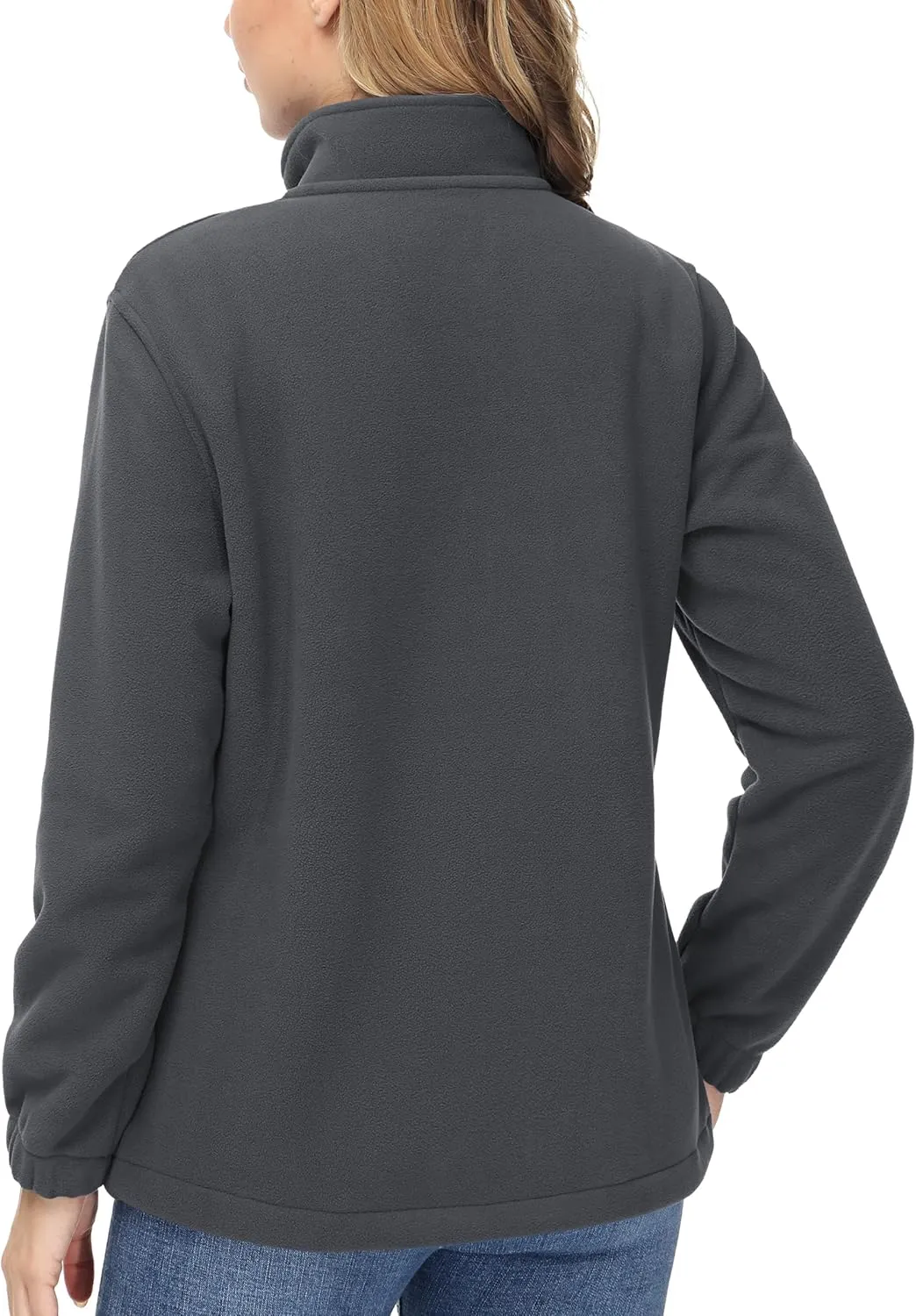 TACVASEN Women's Soft Fleece Jacket Lightweight Full Zip Sweatshirts Coat Casual Winter Warm Sweaters with Pockets