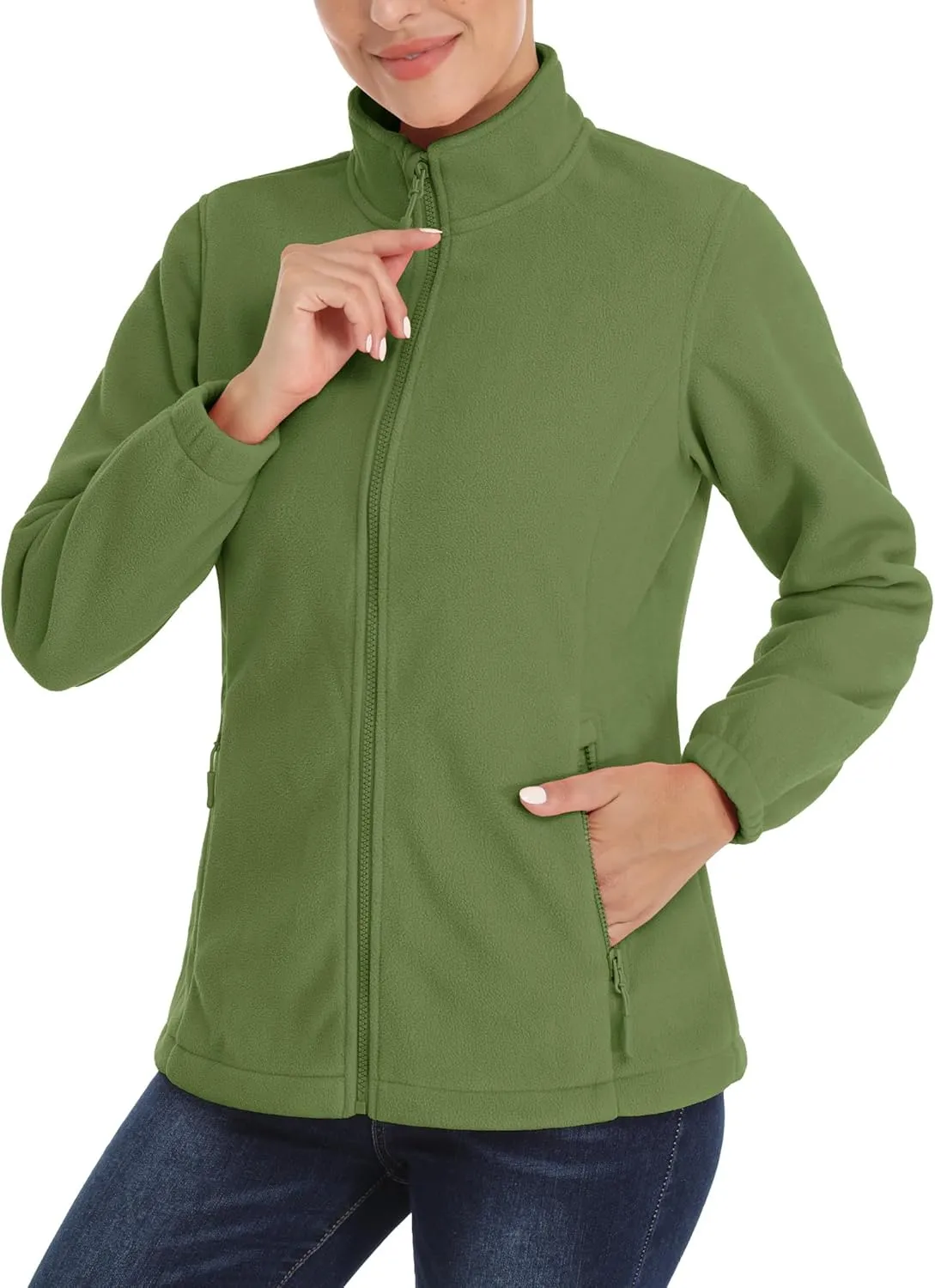 TACVASEN Women's Soft Fleece Jacket Lightweight Full Zip Sweatshirts Coat Casual Winter Warm Sweaters with Pockets
