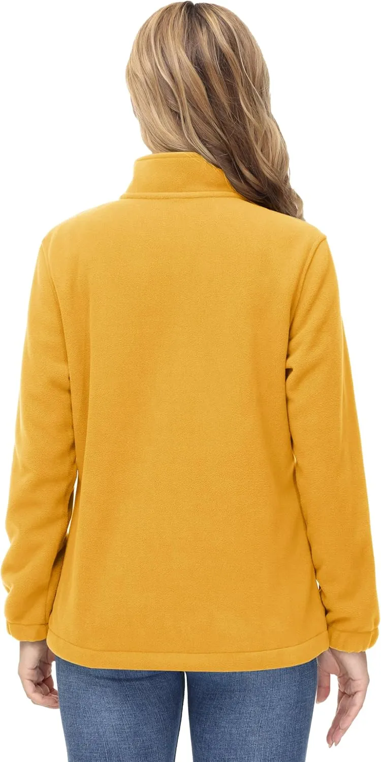 TACVASEN Women's Soft Fleece Jacket Lightweight Full Zip Sweatshirts Coat Casual Winter Warm Sweaters with Pockets
