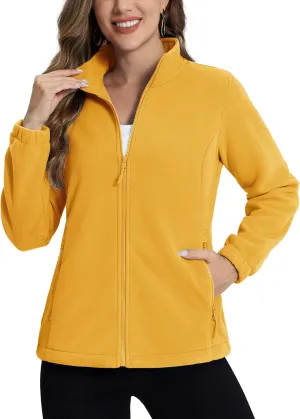 TACVASEN Women's Soft Fleece Jacket Lightweight Full Zip Sweatshirts Coat Casual Winter Warm Sweaters with Pockets