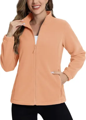 TACVASEN Women's Soft Fleece Jacket Lightweight Full Zip Sweatshirts Coat Casual Winter Warm Sweaters with Pockets