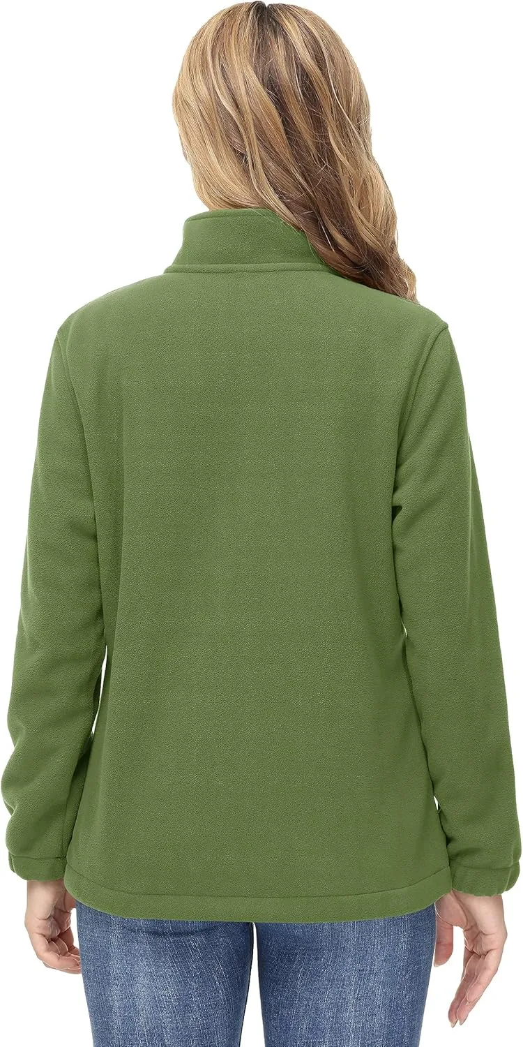 TACVASEN Women's Soft Fleece Jacket Lightweight Full Zip Sweatshirts Coat Casual Winter Warm Sweaters with Pockets