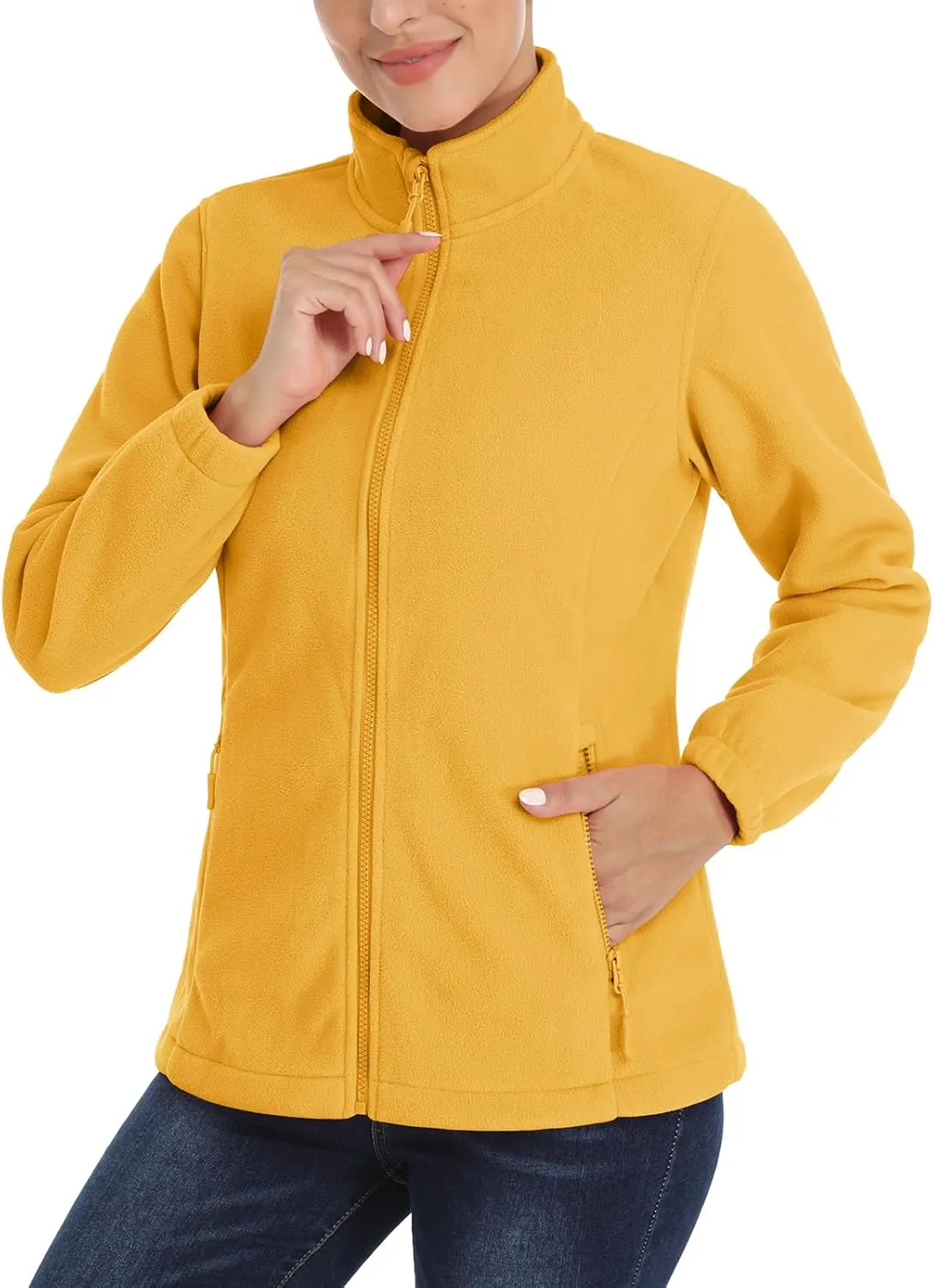 TACVASEN Women's Soft Fleece Jacket Lightweight Full Zip Sweatshirts Coat Casual Winter Warm Sweaters with Pockets