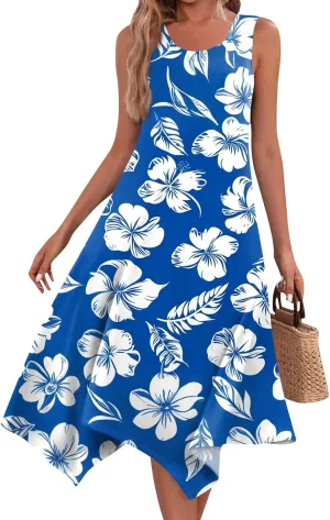 Tanks Spring Sundress Ladie's Plus Size Skiing Printing Dress Ladies Looses Crewneck Cozy Dresses