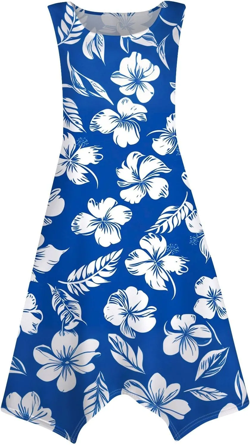 Tanks Spring Sundress Ladie's Plus Size Skiing Printing Dress Ladies Looses Crewneck Cozy Dresses