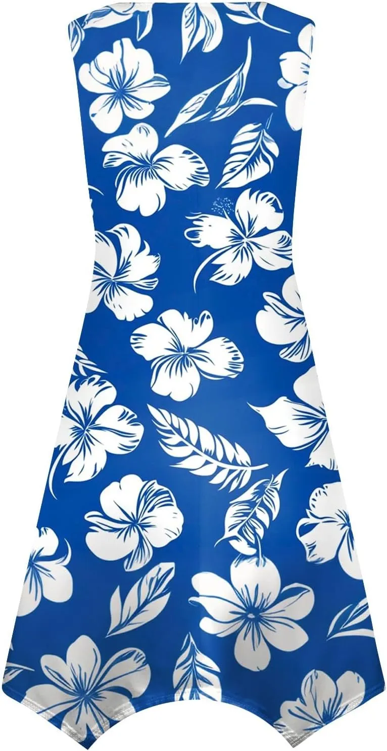 Tanks Spring Sundress Ladie's Plus Size Skiing Printing Dress Ladies Looses Crewneck Cozy Dresses