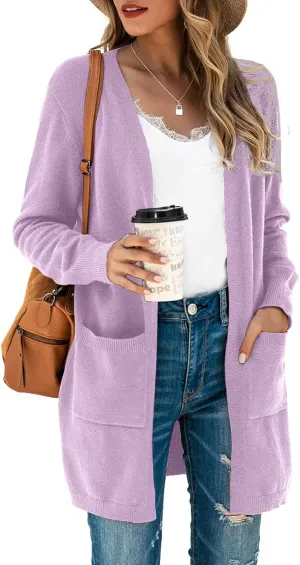 TASAMO Womens Color Block Striped Draped Kimono Cardigan Long Sleeve Open Front Casual Knit Sweaters Coat Soft Outwear