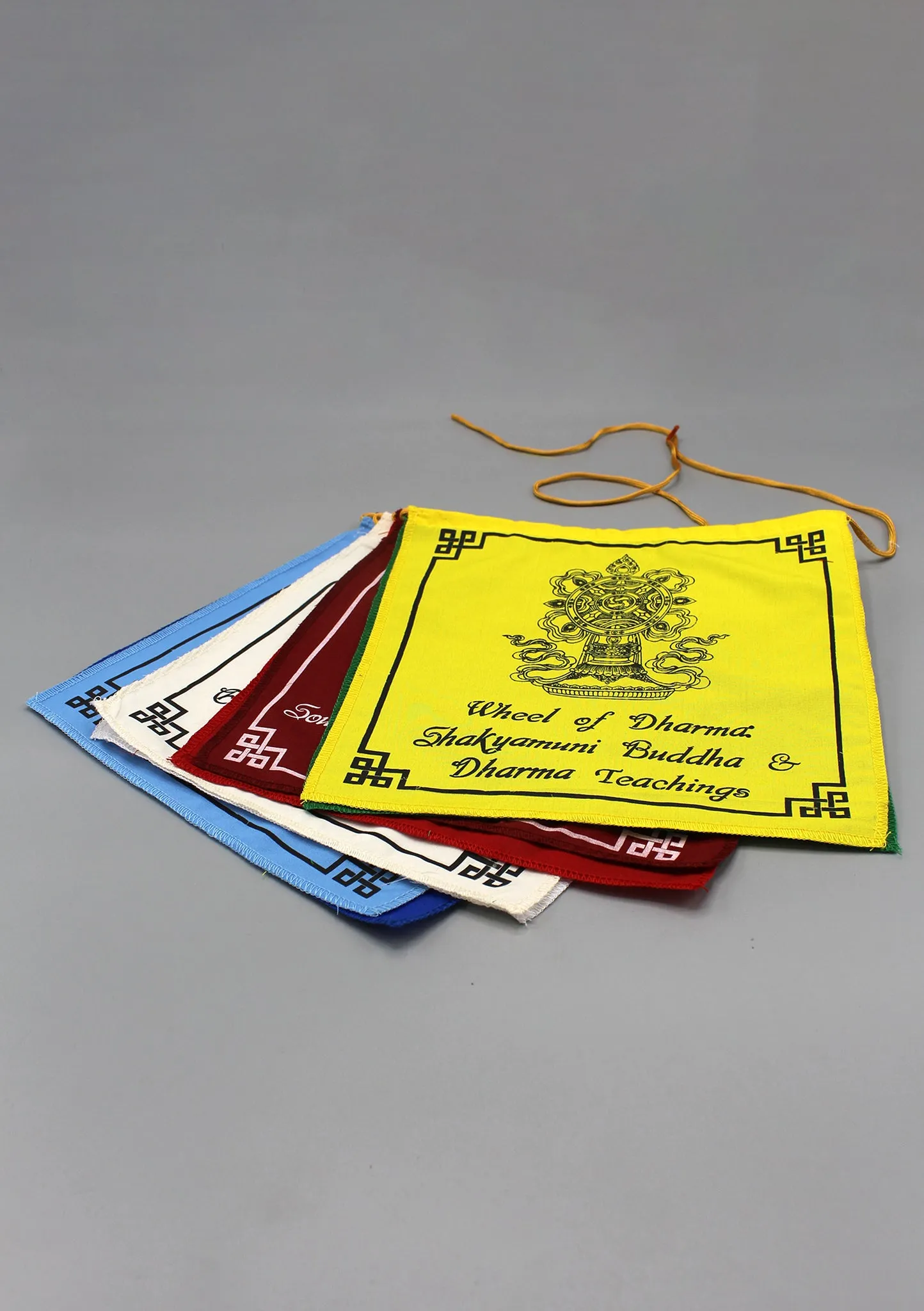 Tibetan Lucky Symbols Cotton Hemmed Prayer Flags