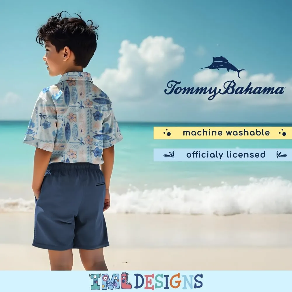 Tommy Bahama Boys Classic Woven Button-Down Shirt - Summer Short-Sleeve Hawaiian Shirt with Pocket for Kids