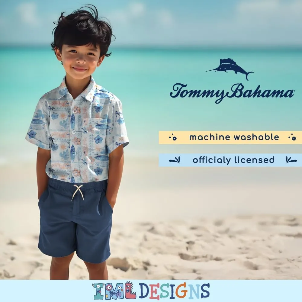Tommy Bahama Boys Classic Woven Button-Down Shirt - Summer Short-Sleeve Hawaiian Shirt with Pocket for Kids