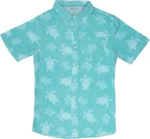 Tommy Bahama Boys Classic Woven Button-Down Shirt - Summer Short-Sleeve Hawaiian Shirt with Pocket for Kids