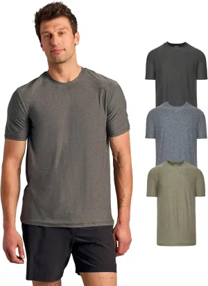 True Classic Workout Shirts for Men - Athletic Tops & Gym Shirts for Men, Quick-Dry Mens Workout Shirt, Pack of 3, Variety, M