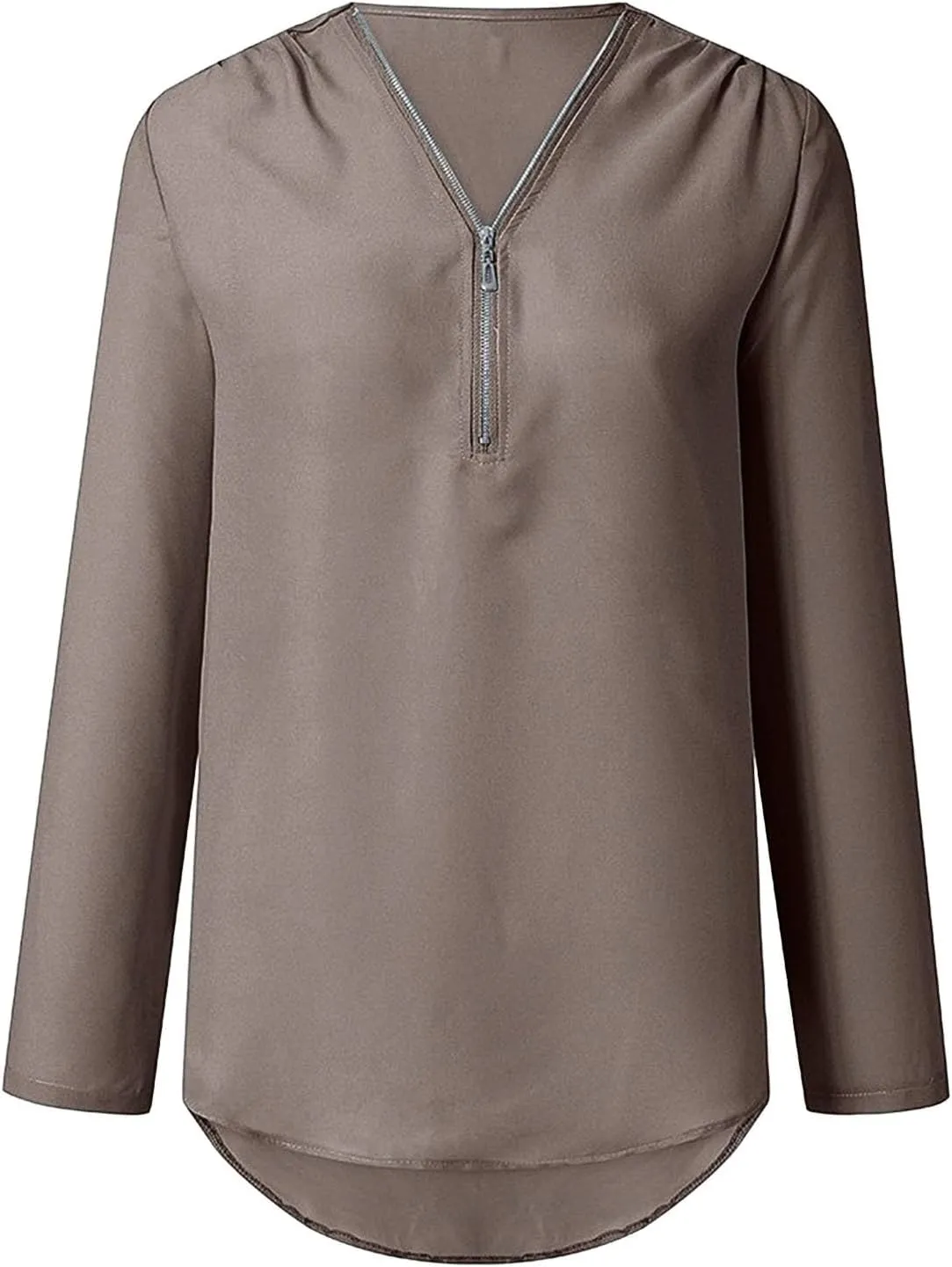 Tunic Tops for Women Loose Fit Dressy Long Sleeve Shirts for Women Fall Outfits for Women 2024 Half Zip Up Tops