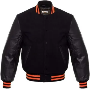 Varsity Jacket Baseball Letterman Jacket, Wool Body with Leather Sleeves Varsity Jacket For UNISEX