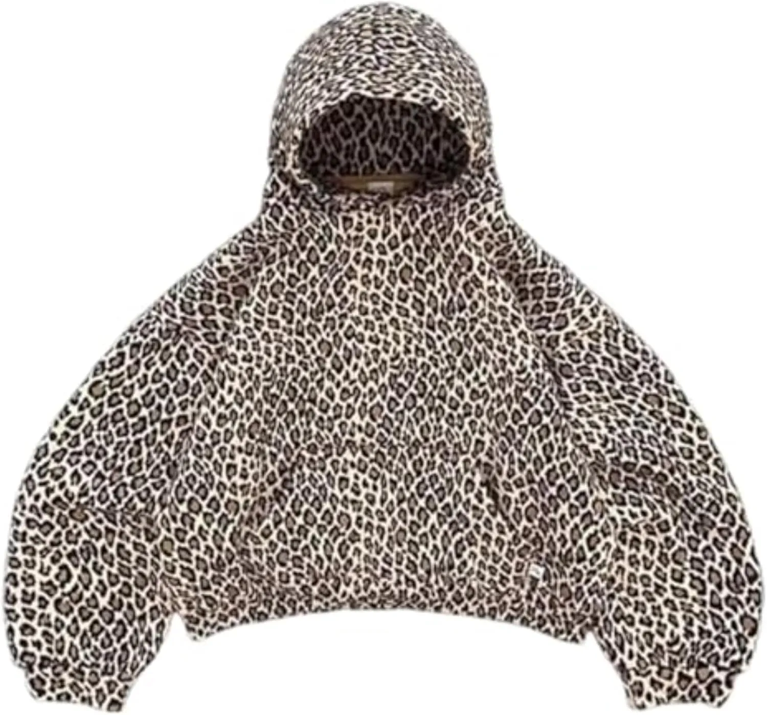 Vhitler Oversized Leopard Print Hoodie Cheetah Print Streetwear 2000s Pullover Sweatshirt Hooded Y2k Graphic Hoodies