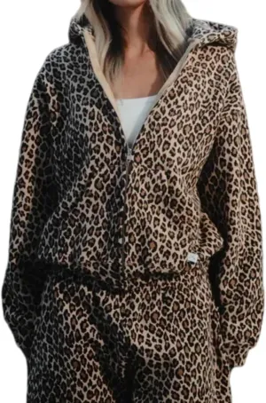 Vhitler Oversized Leopard Print Hoodie Zip Up Hoodie Cheetah Print Streetwear 2000s Pullover Sweatshirt Y2k Graphic Hoodies