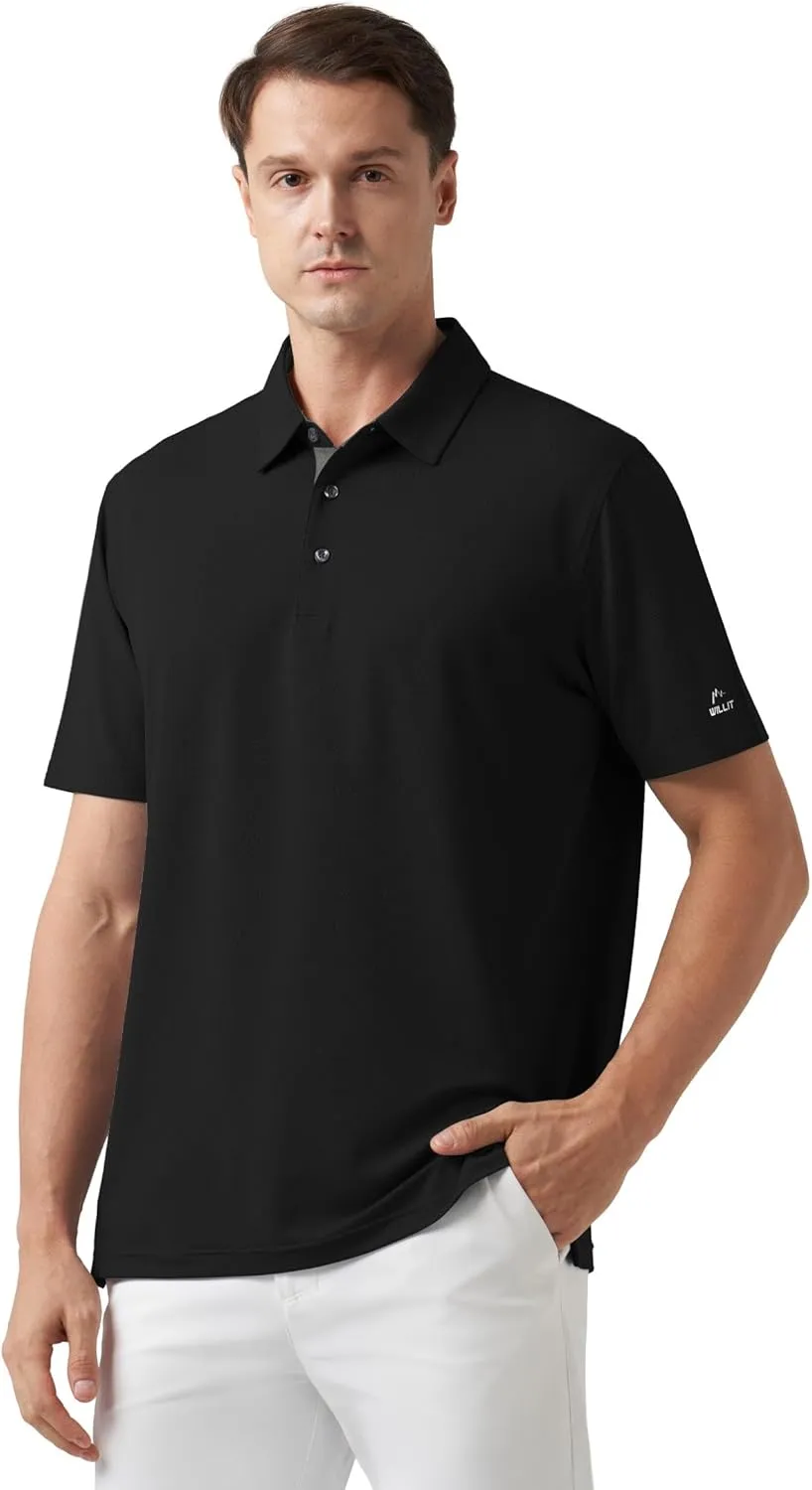 Willit Men's Golf Polo Shirts Short Sleeve Quick Dry Moisture Wicking Performance Classic Collared Casual