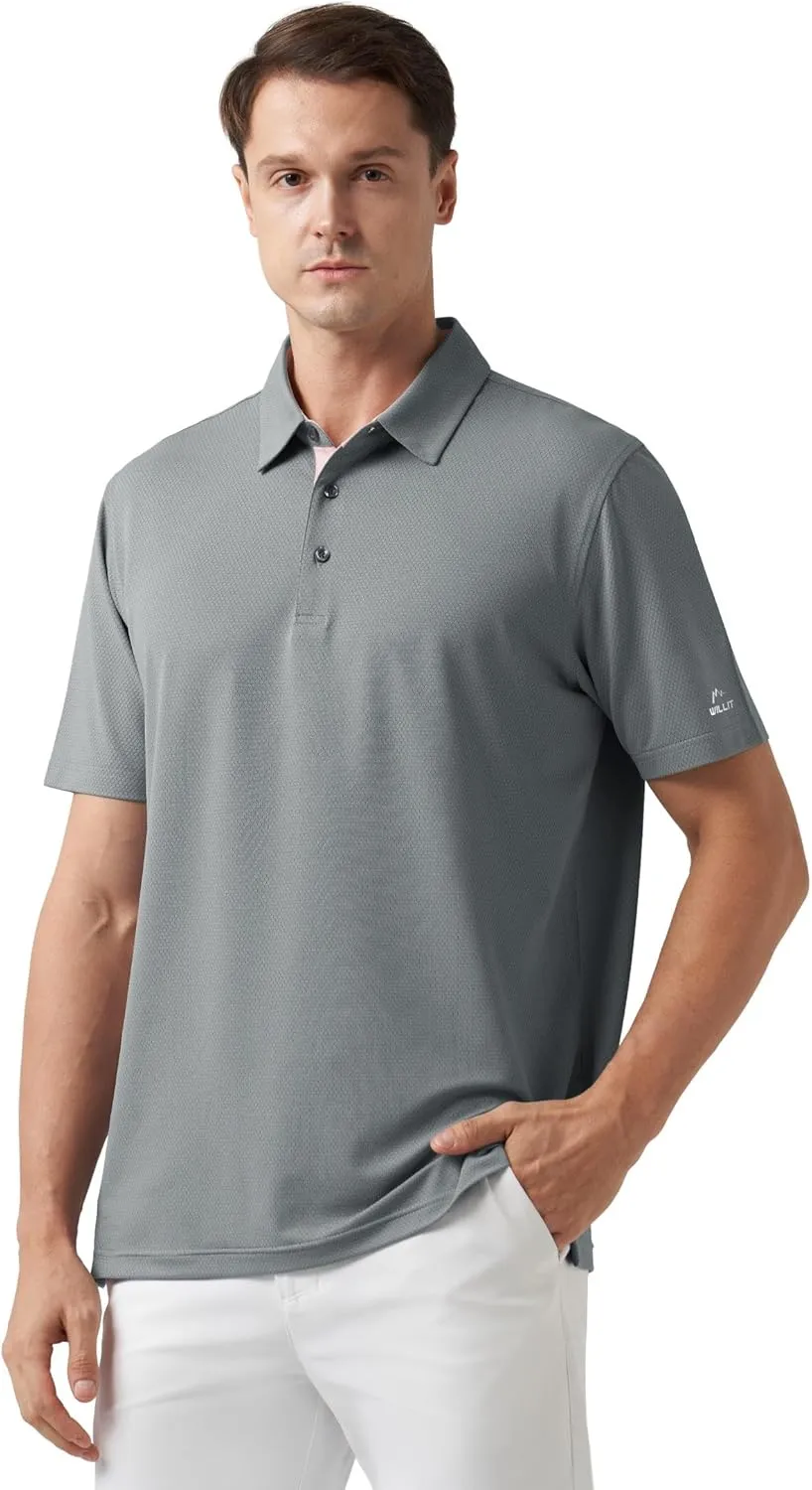 Willit Men's Golf Polo Shirts Short Sleeve Quick Dry Moisture Wicking Performance Classic Collared Casual
