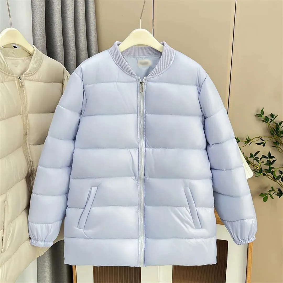 Winter Simple Thick Baseball Collar Cotton-Padded Coat Women's Warm Parka