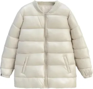 Winter Simple Thick Baseball Collar Cotton-Padded Coat Women's Warm Parka